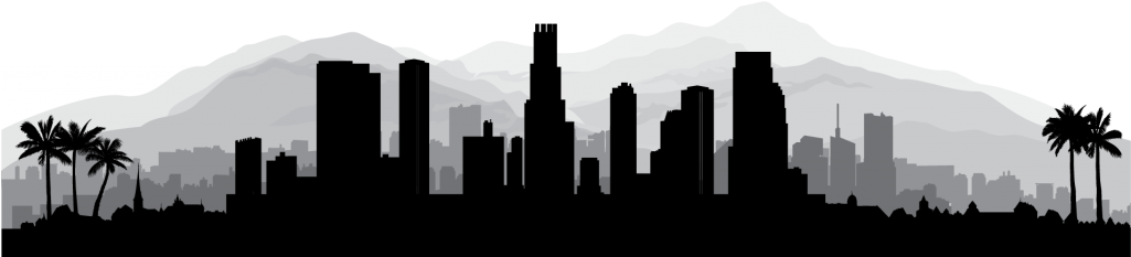 La Skyline Silhouette Png - Los Angeles Silhouette (1024x274), Png Download