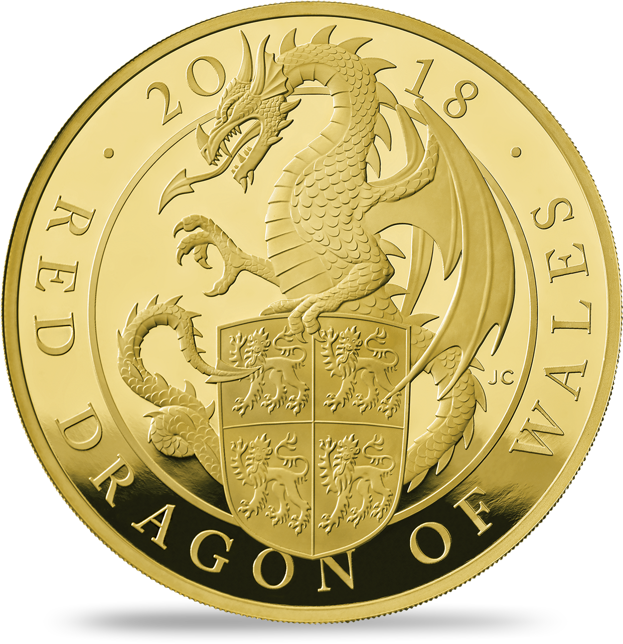 The Red Dragon Of Wales 2018 Uk Gold Proof Kilo Coin - Silver (1500x1500), Png Download