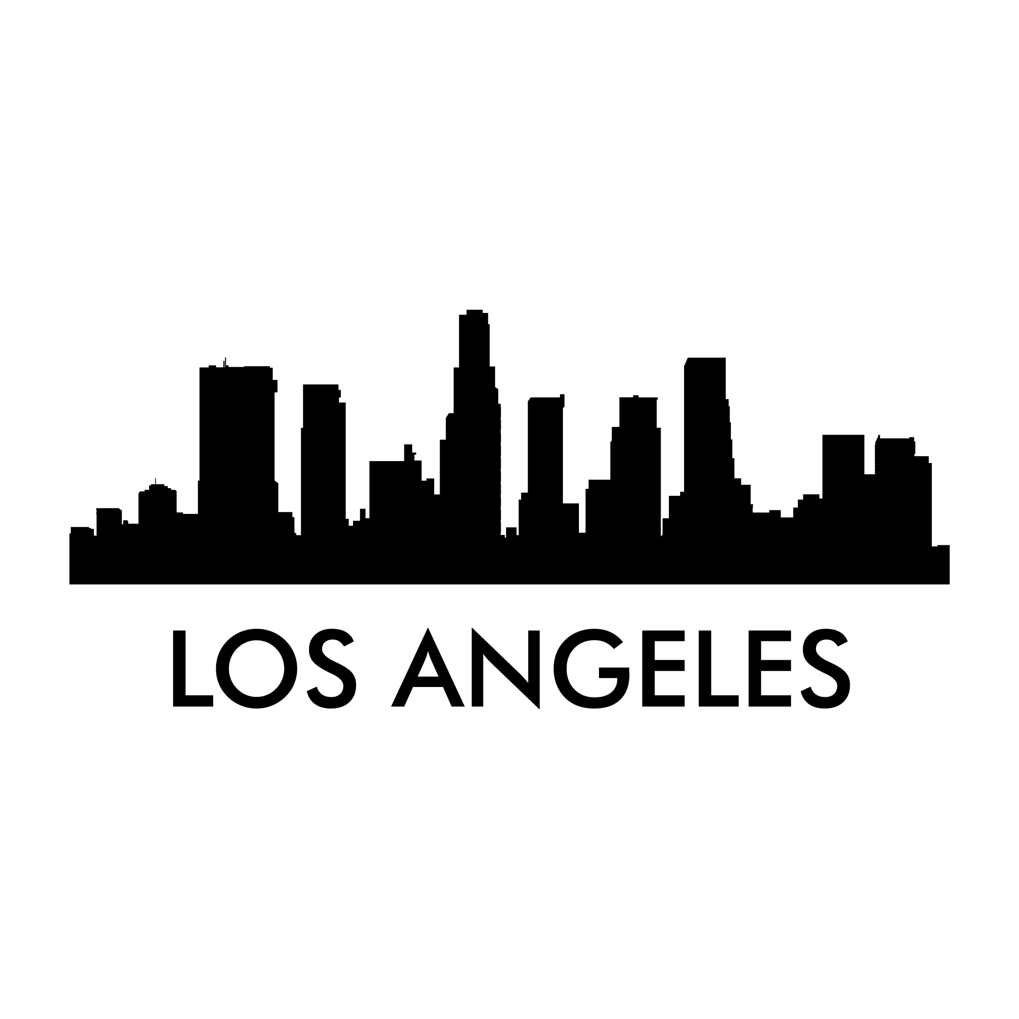 Los Angelos Skyline Decal - Night Scene (2084x2084), Png Download