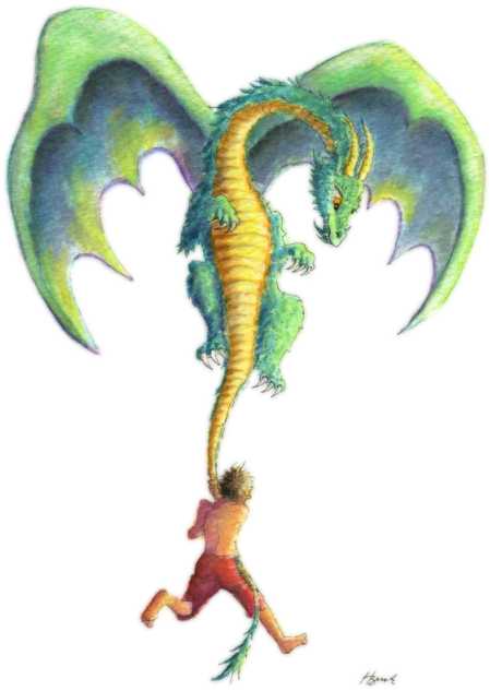 Grabbing The Dragon's Tail (462x640), Png Download