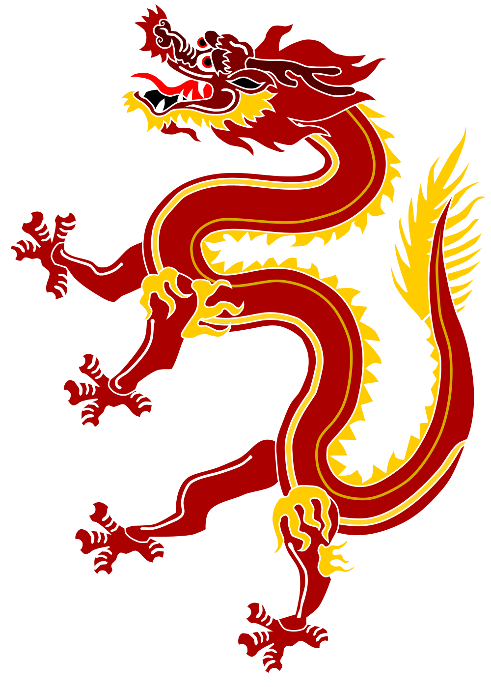 Red Dragon - Source - - Red China Dragon Png (1000x1398), Png Download