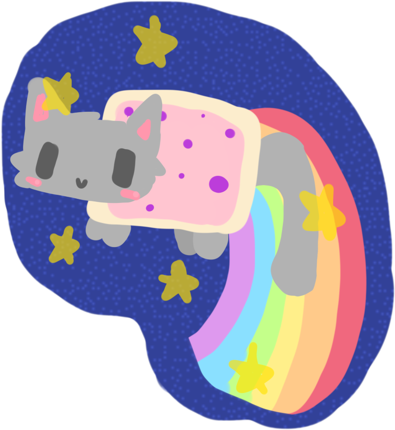 Chibi Nyan Cat By Cat - Drawing (800x900), Png Download