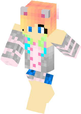 Nyan Cat Girl Fix Fix Skin - Minecraft Cat Girl (317x453), Png Download