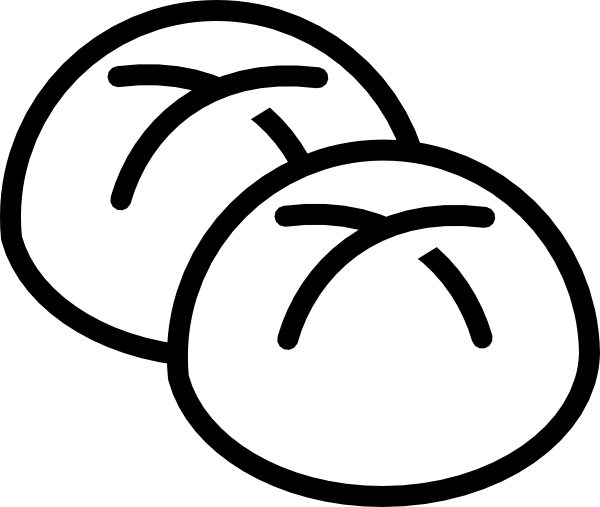 Bread Drawing Bun - Bread Roll Clipart Black And White (600x507), Png Download