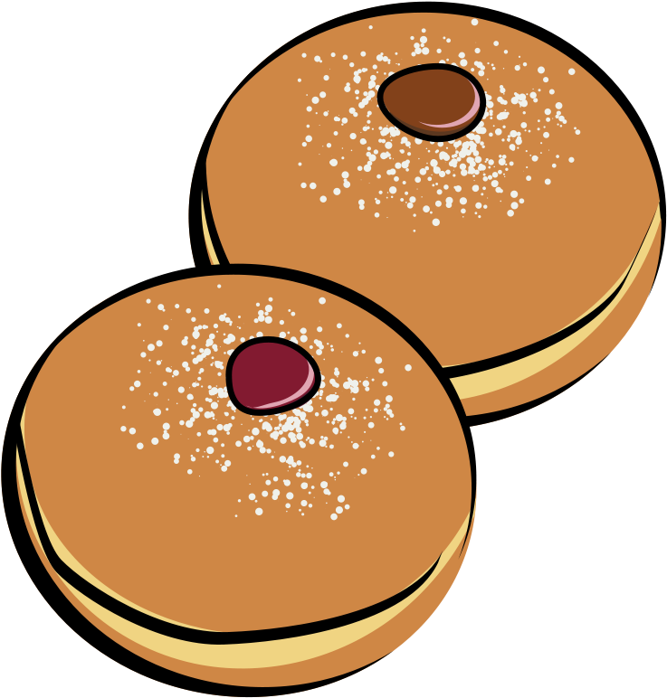 Baked - Jam Donut Clip Art (800x800), Png Download