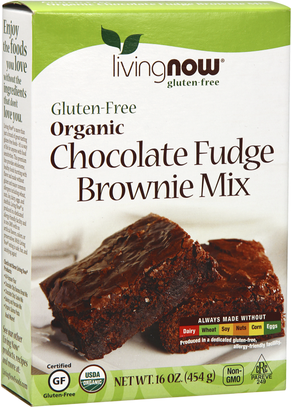 Chocolate Fudge Brownie Mix, Organic & Gluten-free - Now Foods Gluten Free Organic Choc Fudge Brownie Mix (620x841), Png Download