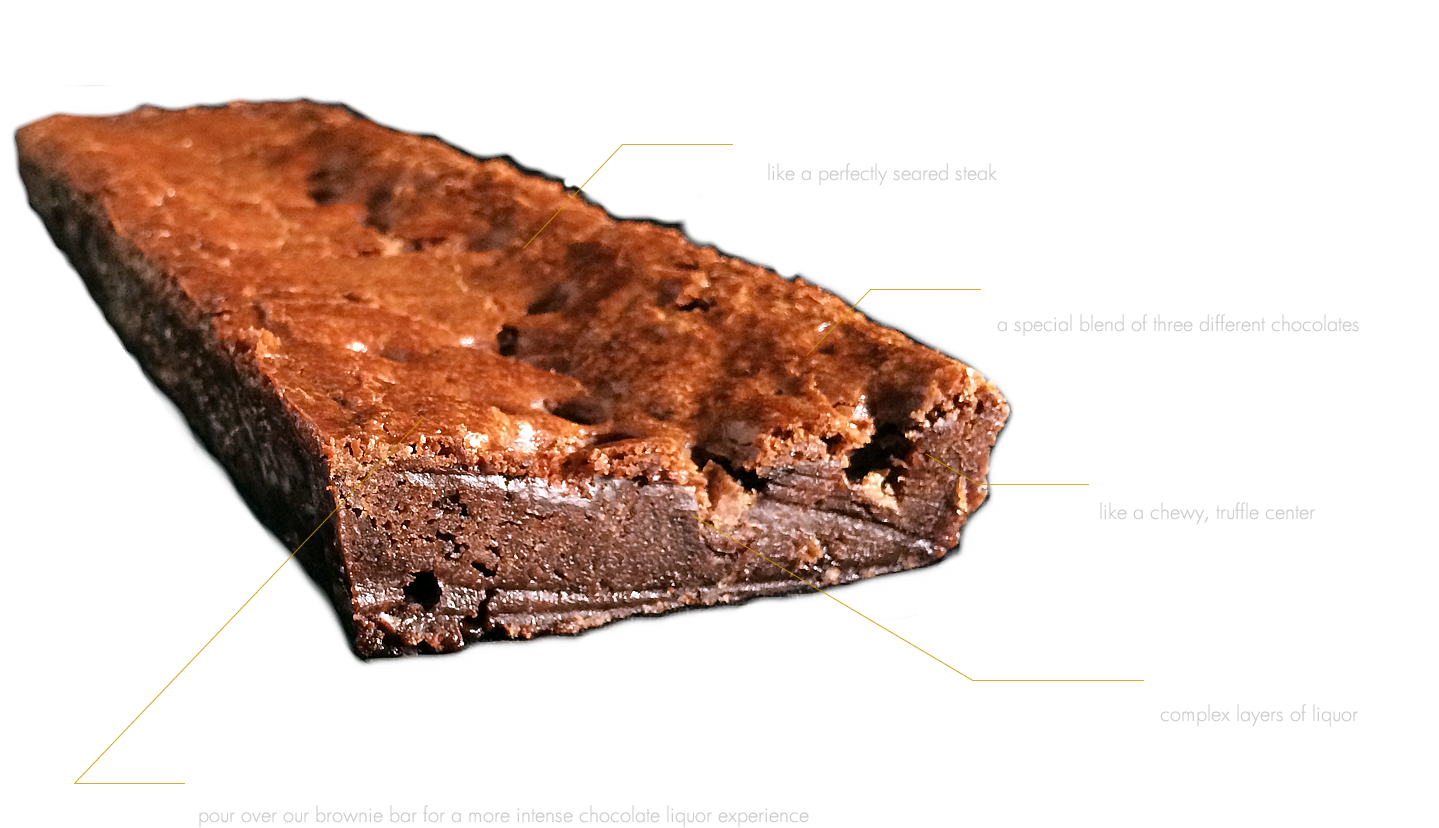 Our Liquor Brownie Bars & Bitters - Chocolate Brownie (1440x857), Png Download