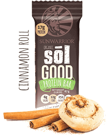 Sunwarrior Sol Good Protein Bar Cinnamon Roll 66g - Sol Good Bar (350x471), Png Download