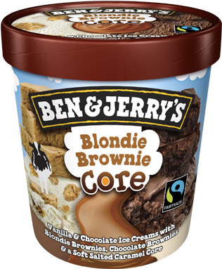 Blondie Brownie Pint - Ben & Jerry's Ben And Jerry's Blondie Brownie Ice (374x479), Png Download