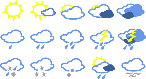 Fog Clipart Weather Symbol - Weather Symbols (600x327), Png Download