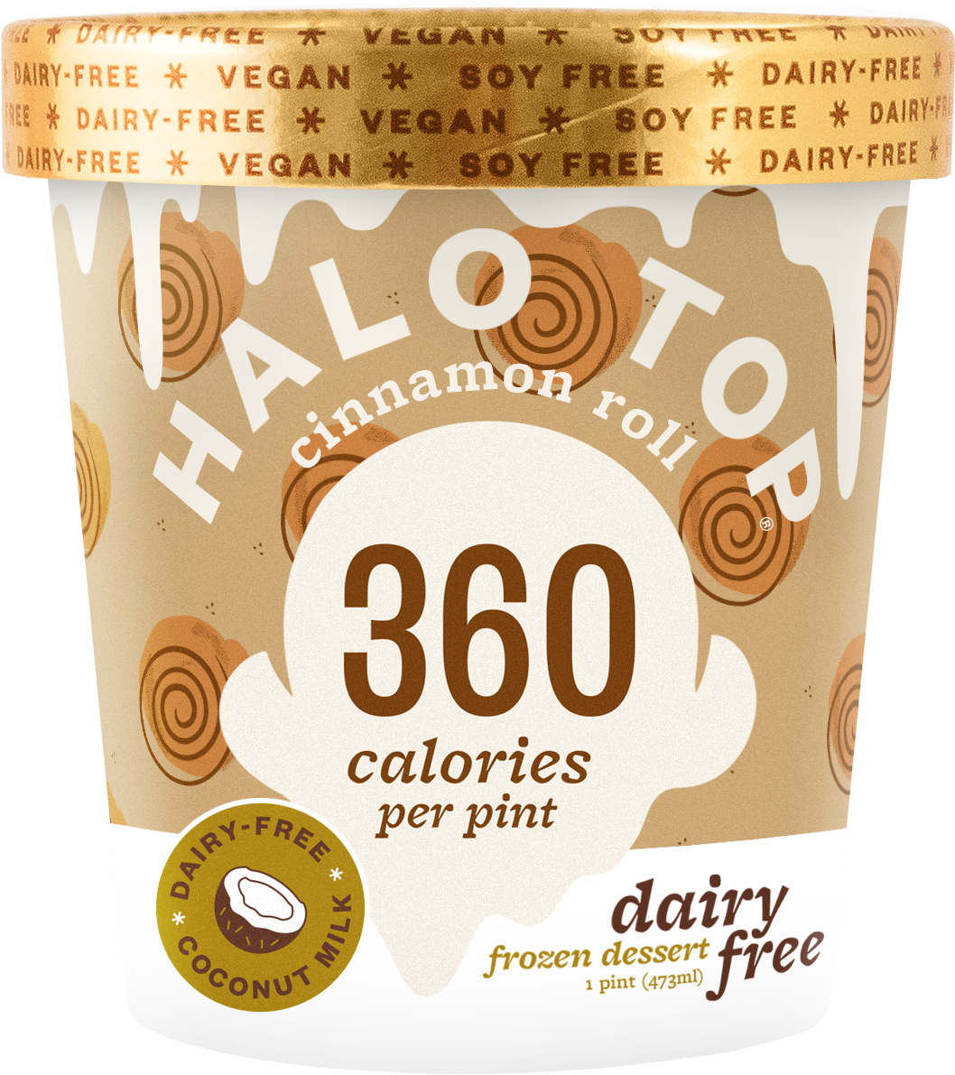 Halo Top Low Calorie Cinnamon Roll Non-dairy Frozen - Halo Top Blueberry Crumble Ice Cream (1250x1250), Png Download