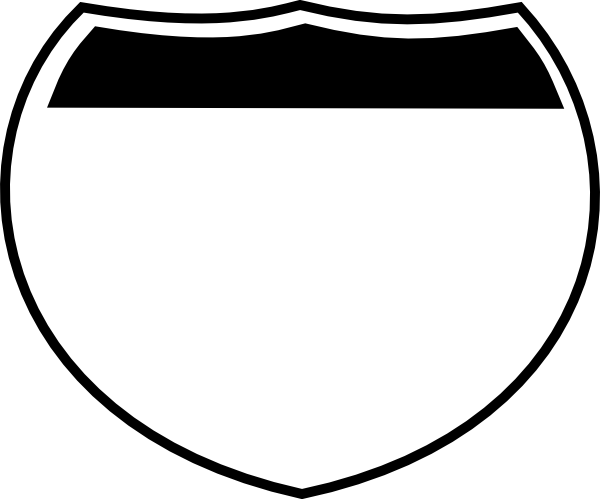 Blank Interstate Sign Png - Interstate Sign Black And White (600x499), Png Download