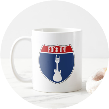 Electric Guitar Interstate Sign Mug - Electric Guitar (706x398), Png Download