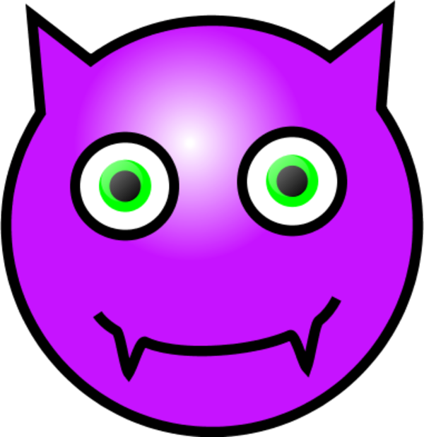 Emoticons Devil Face Clipart - Devil Smiley Face (600x619), Png Download