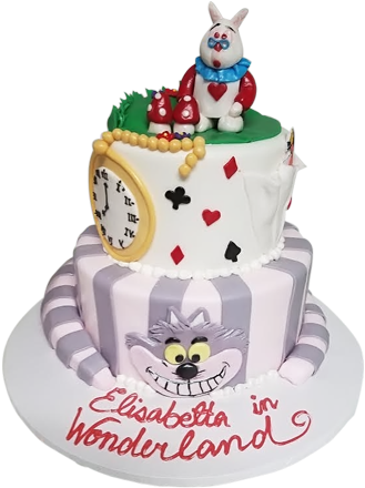 Alice In Wonderland Cake (500x500), Png Download
