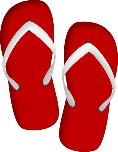 Flipflops - Red Flip Flop Clip Art (387x500), Png Download
