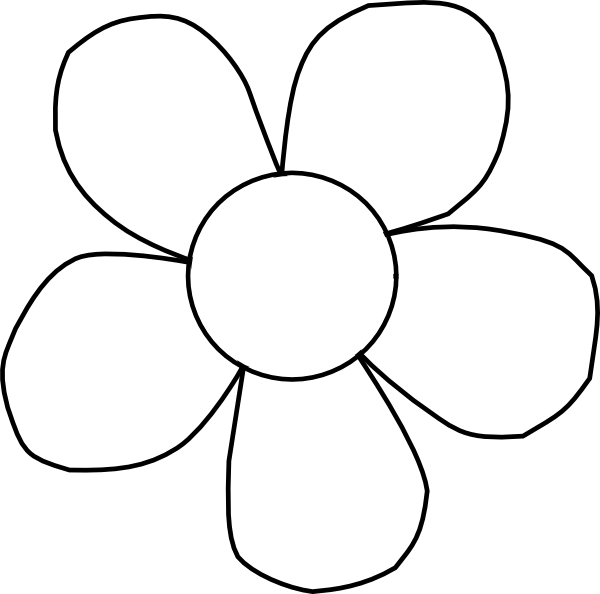 Small - Daisy Clip Art Black (600x594), Png Download