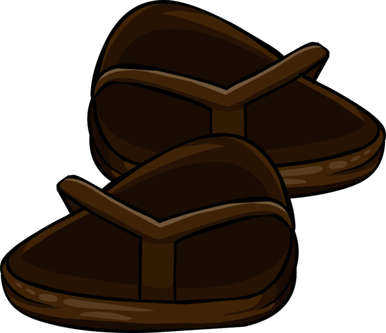Brown Flip Flops Clothing Icon Id 6171 - Wood (555x479), Png Download