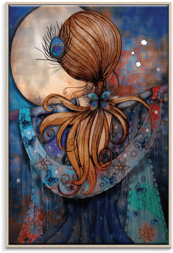 35kt Fft Dance With The Moon Combined Peacock Feathers - Karin Taylor Artist (900x900), Png Download