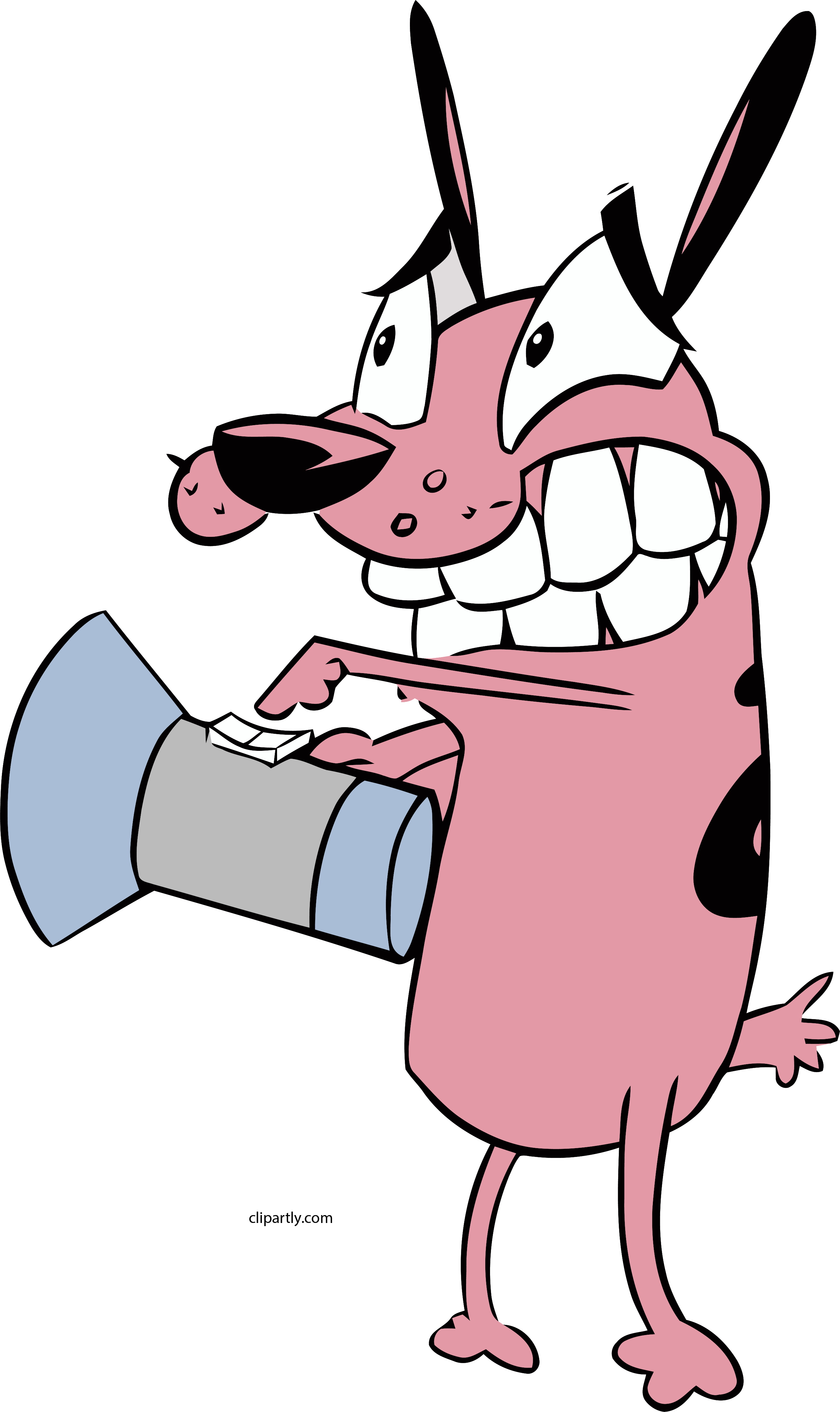 Courage The Cowardly Dog Clipart Png - Imagenes Del Verbo Sostener (2662x4474), Png Download