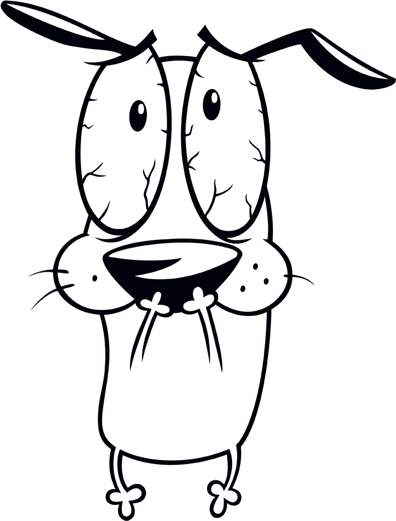 Courage The Cowardly Dog Scared Women's T-shirt - Courage Dog (850x1116), Png Download