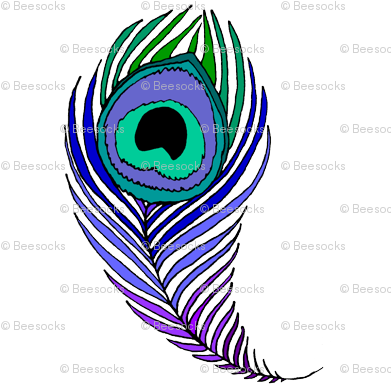 Very Large Peacock Feather - Peacock Feather Colouring Pages (400x400), Png Download