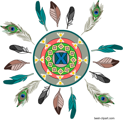 Dreamcatcher Aztec Design - Circle (450x450), Png Download
