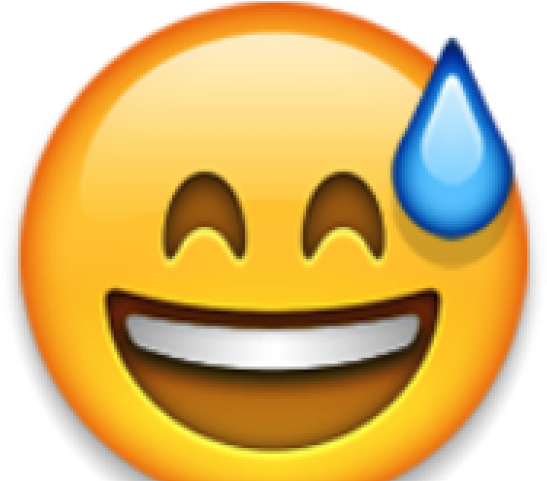 Emoji Clipart Sweaty - Smile And Sweat Emoji (640x480), Png Download