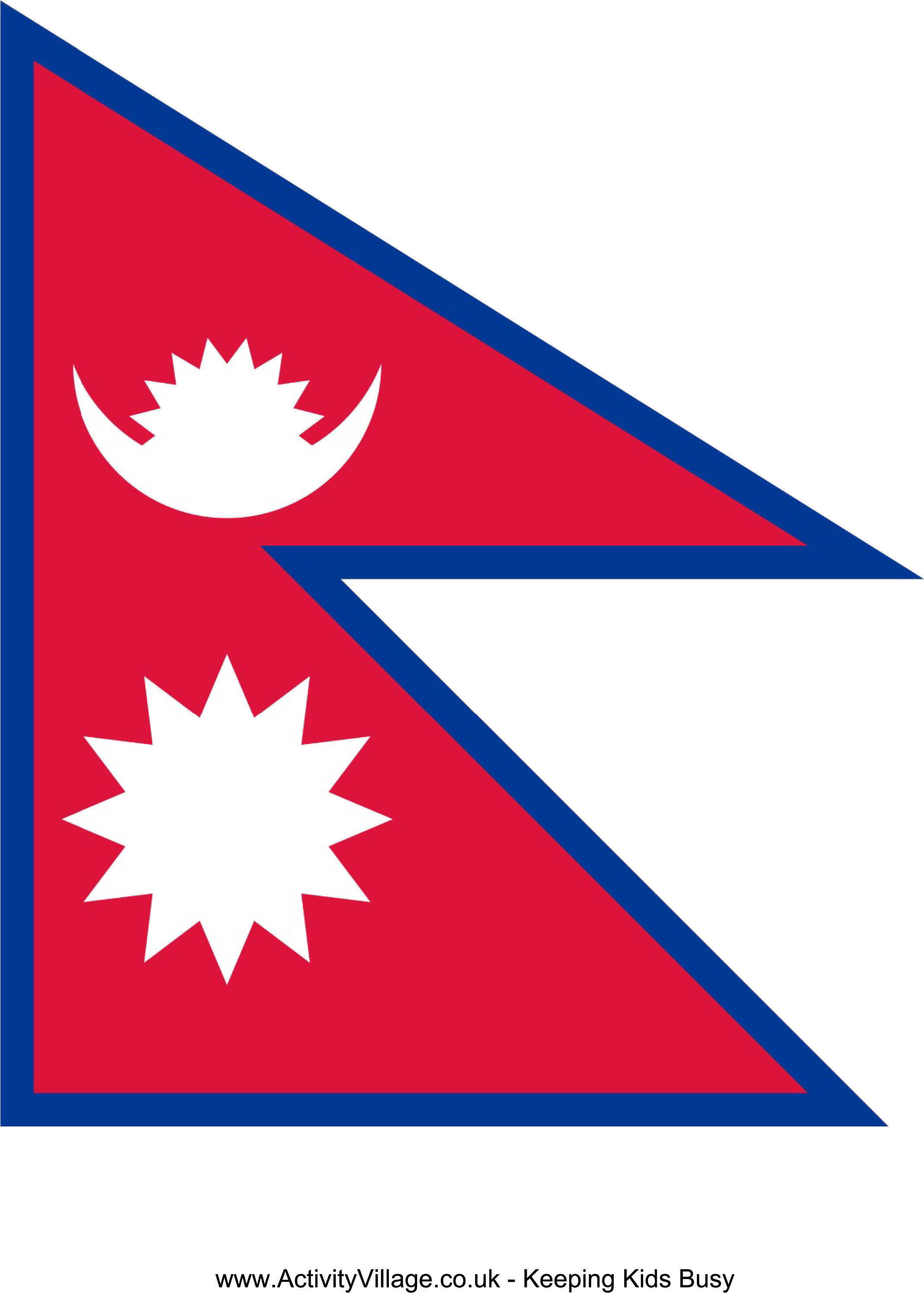 Download This Free Printable Nepal Template A4 Flag, - Nepal Flag (2480x3508), Png Download