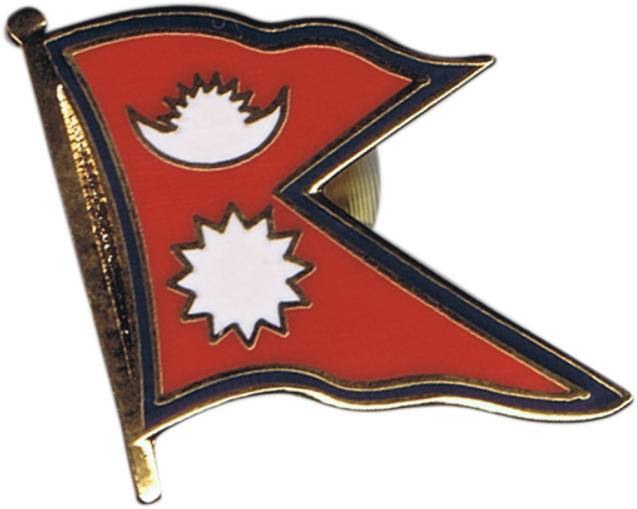 Nepal Flag Pin, Badge - Nepal Flag (1500x1197), Png Download