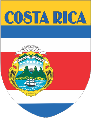 Flags Shield Style - Costa Rica Car Auto Mini Banners (480x480), Png Download