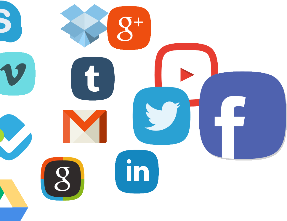 Free Social Media Icons Png - All Social Logo Png (1095x821), Png Download