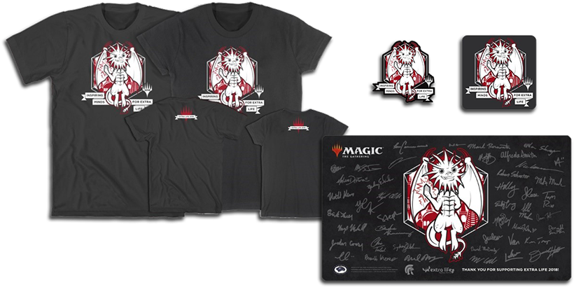 Extra Life X Magic T-shirt, Pin, Sticker, And Playmat - Alt Attribute (850x458), Png Download