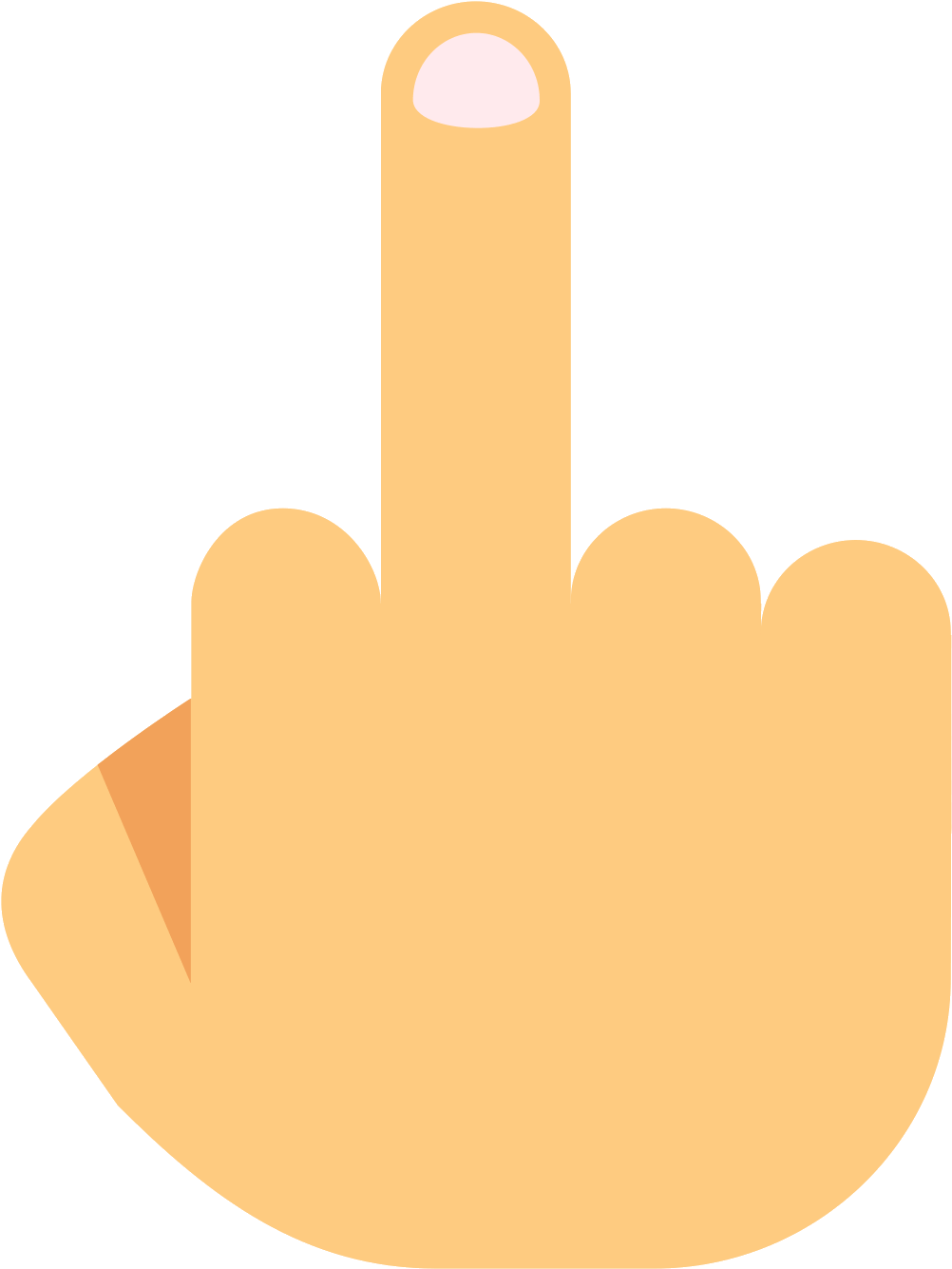 This Is An Image Of A Hand With The Palm Facing Away - Dedo De Enmedio Png (1600x1600), Png Download