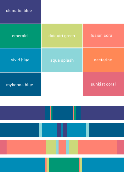 Palette @pantone For Summer - Pantone Summer Color Palette (394x550), Png Download