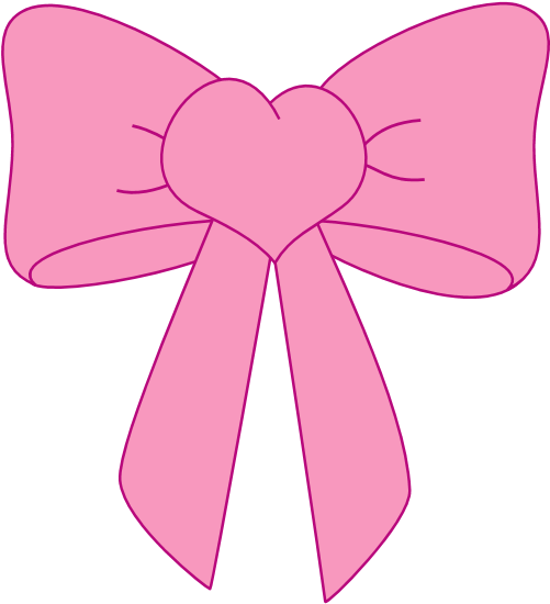 Heart Png Iamges & Clipart - Bow Pink (600x600), Png Download