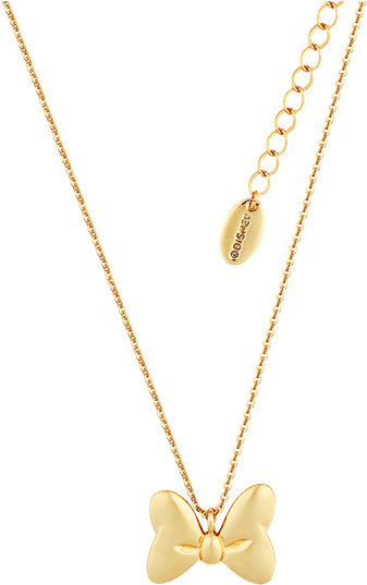 Minnie Mouse Classic Bow Gold Plated Necklace - Minnie Mouse (600x600), Png Download