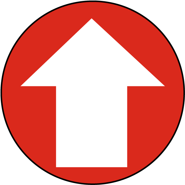 Directional Arrow Floor Sign - Facebook Logo Red Background (600x600), Png Download
