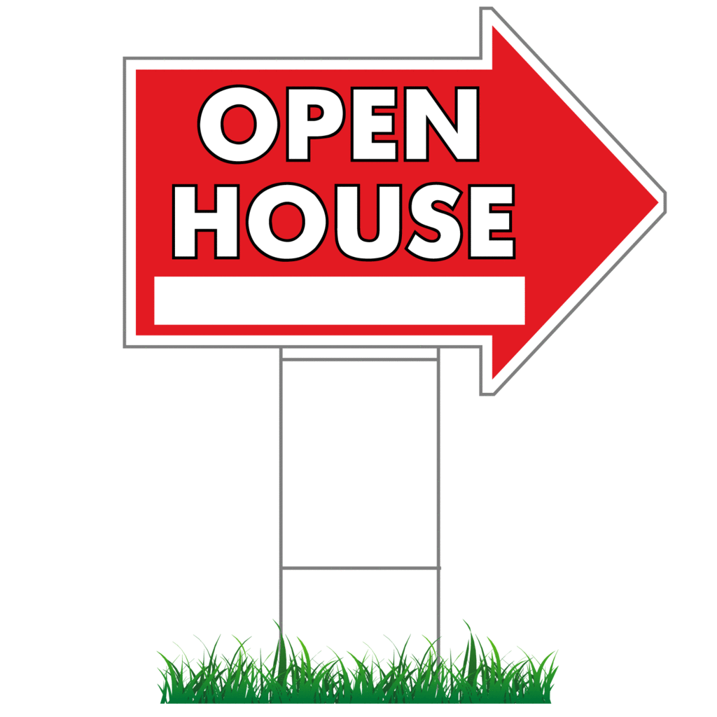 16" X 24" Open House Directional Arrow Signs - Open House Free (530x530), Png Download