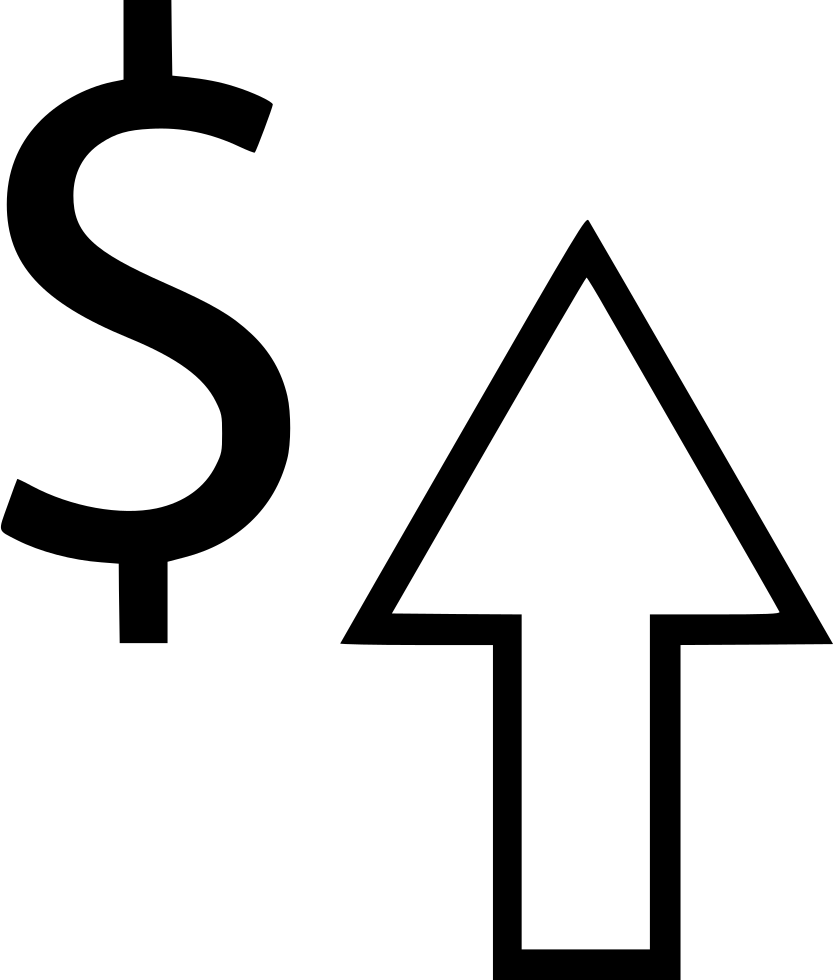 Dollar Sign Arrow Up Revenue Interest Rate Comments - Dollar Sign Up Icon (834x980), Png Download