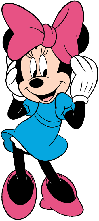 Minnie Adjusting Bow - Minnie Mouse (344x767), Png Download