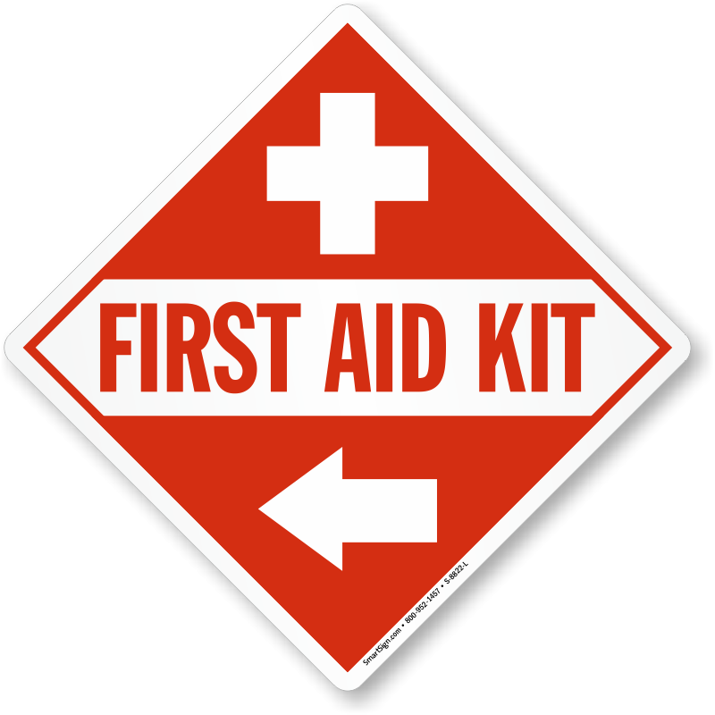 First Aid Kit Sign With Left Arrow - First Aid Signs Kits (800x800), Png Download