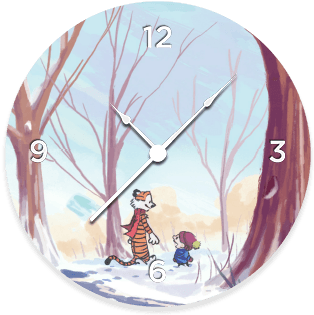 Calvin And Hobbes Clock - Comics (360x360), Png Download