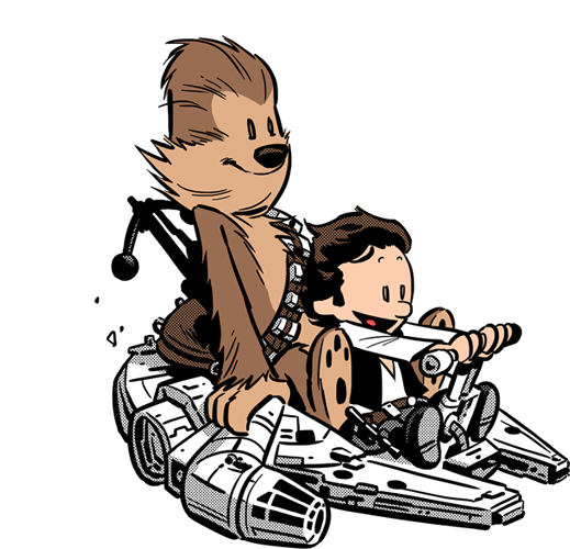 Best Buddies Strikes Back Calvin And Hobbes - Calvin And Hobbes Star Wars Iphone 7 (618x523), Png Download