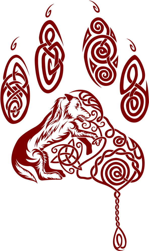 Enraged Celtic Tattoo By Samaelwolf - Celtic Wolf Paw Print (707x1000), Png Download