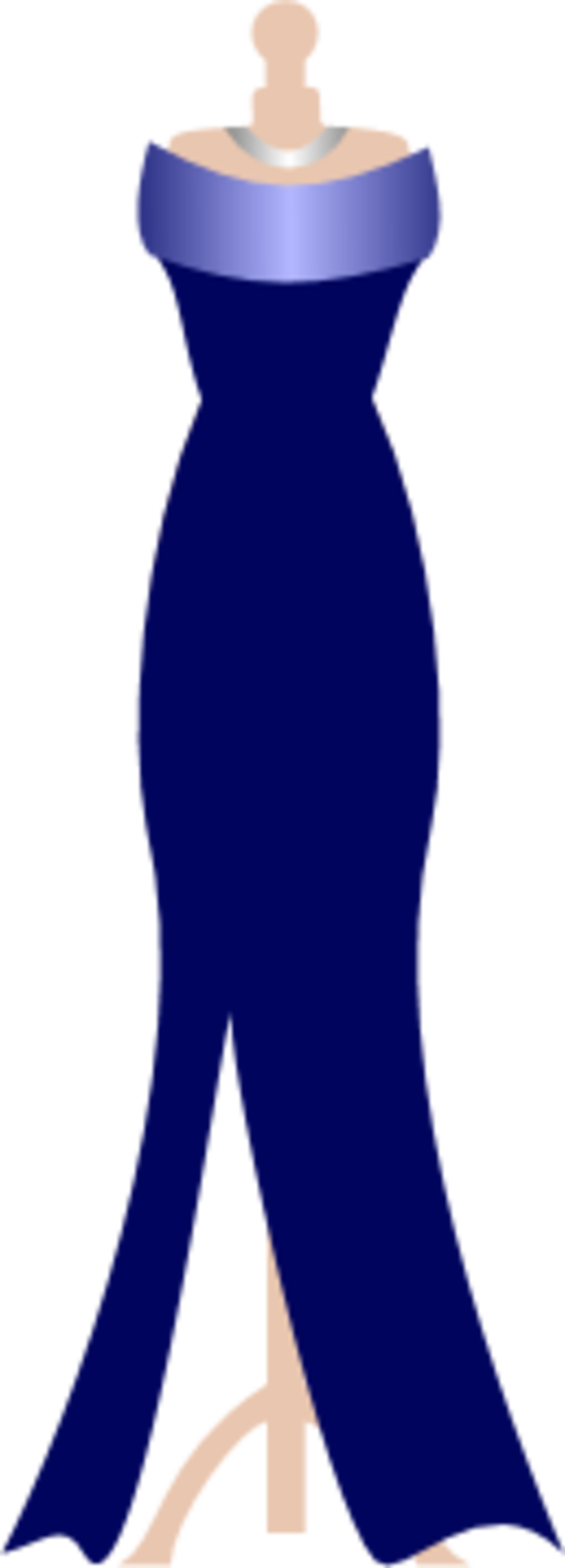 Strapless Dress Clipart - Prom Dress Clipart (600x1665), Png Download
