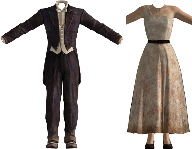 Falloutnv Formalwear - Fallout New Vegas White Glove Society Clothes (644x507), Png Download