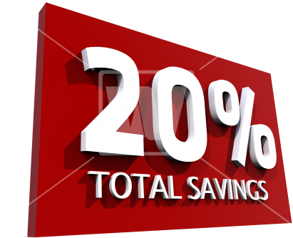 20 Percent Saving - 20% Savings (550x366), Png Download