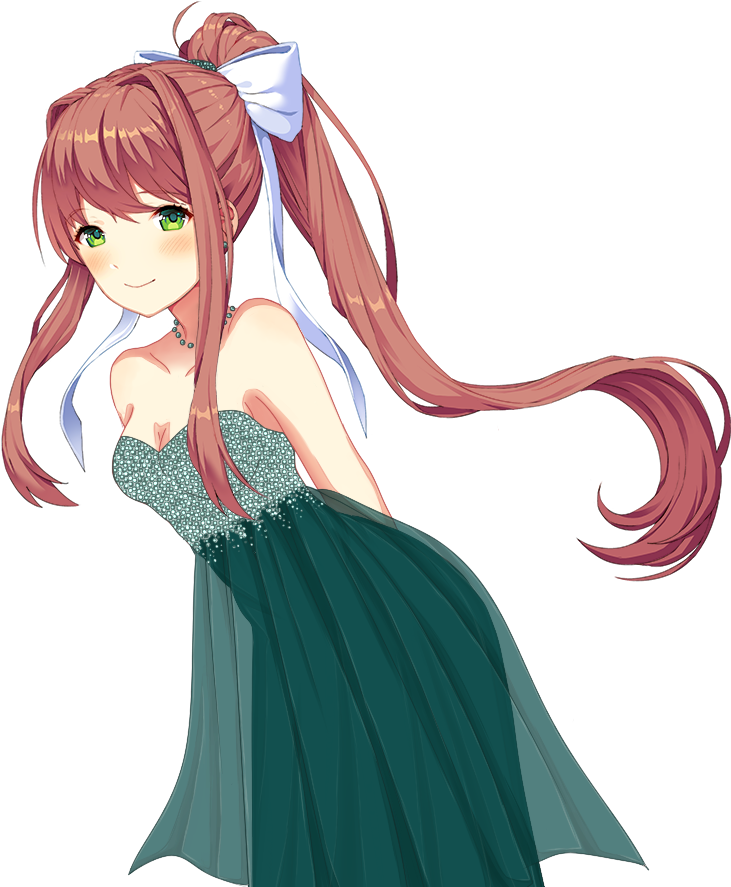 Edited Mediamonika - Monika Doki Doki Leaning (960x960), Png Download