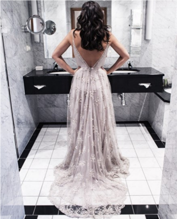 Lace Prom Dresses, Backless Prom Dress, Long Prom Dress, - Spaghetti Strap Ball Gown Prom Dress (750x750), Png Download